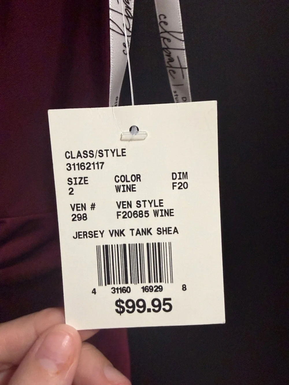 David's Bridal Burgundy Ruched V-Neck Maxi Dress - Picture 2 of 4